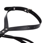 Femboy wear leather cage bra harness