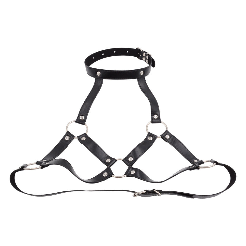 Femboy wear leather harness cage bra for femboy fashion