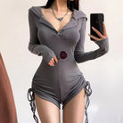 Femboy wear long sleeve hooded romper femboy fashion