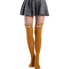 Femboy wear orange cute animal thigh high socks