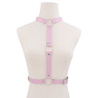 Femboy wear pink sexy punk leather body harness