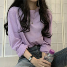 Femboy wear purple femboy loose solid t shirt