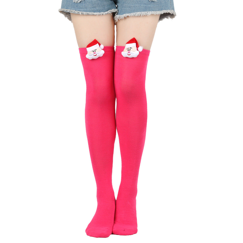 Femboy wear rose femboy christmas striped thigh high socks with santa