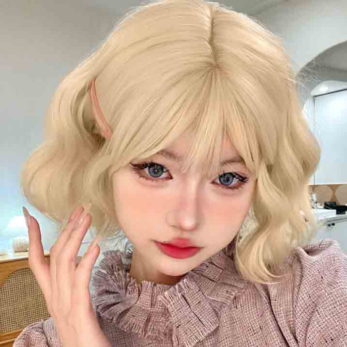 Femboy wear sexy 613 blonde loose wave bob wig front