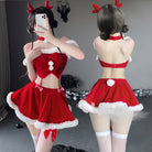 Femboy wear sexy backless christmas lingerie dress back