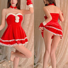 Femboy wear sexy christmas dress with gloves for femboy