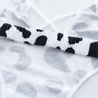 Femboy wear sexy cow print bodysuit lingerie detail