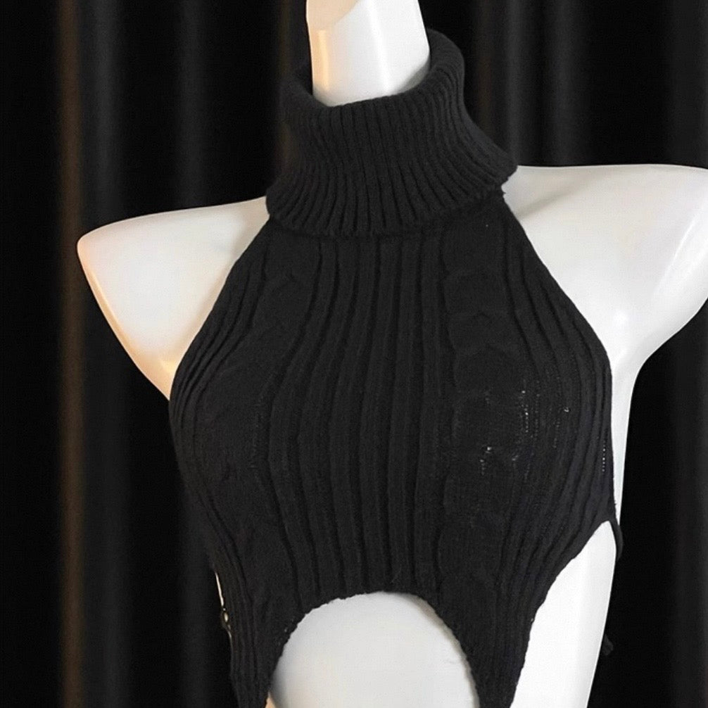 Femboy wear sexy cut out leather thong lingerie bodysuit detail