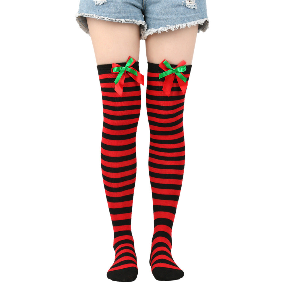 Femboy wear sexy femboy christmas thigh high socks with bow femboy fashion