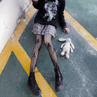 Femboy wear sexy gothic skull fishnet pantyhose