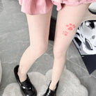 Femboy wear sexy kawaii cat paw print pantyhose femboy fashion