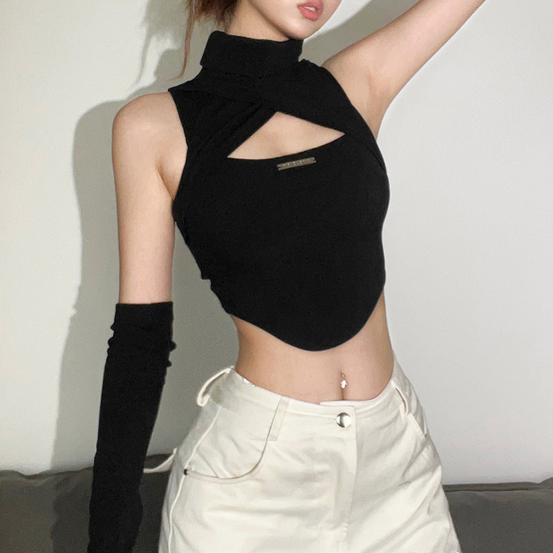 Femboy wear sexy sleeveless crop top with gloves set for femboy