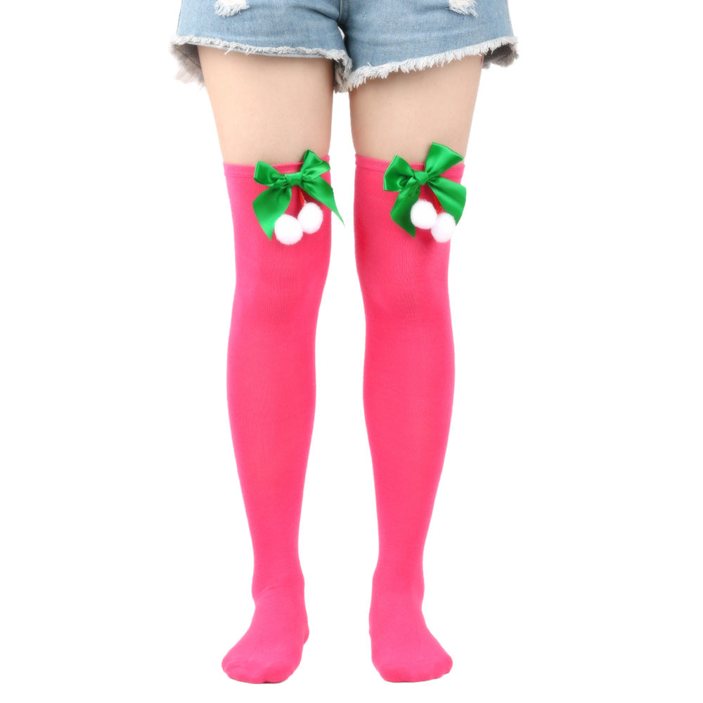 Femboy wear sexy sweet femboy christmas thigh high socks with bow for femboy