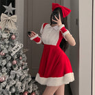 Femboy wear short sleeve christmas dress side