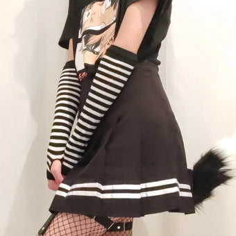 Femboy Striped Arm Warmers