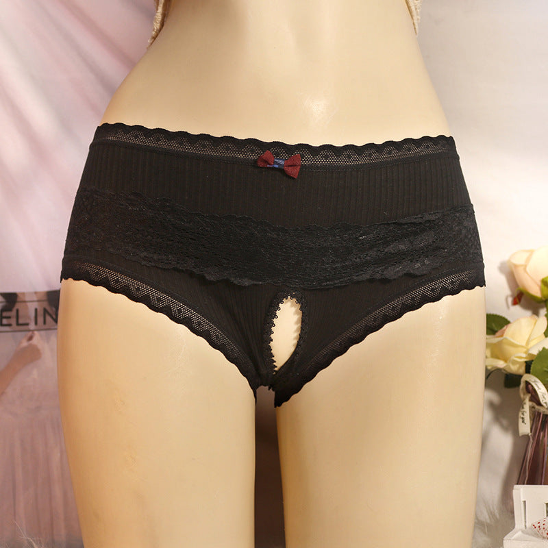 Femboy wear sweet crotchless panties