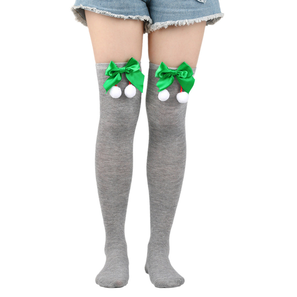 Femboy wear sweet cute femboy christmas thigh high socks with bow