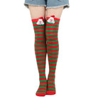 Femboy wear sweet femboy christmas striped thigh high socks with femboy fashion