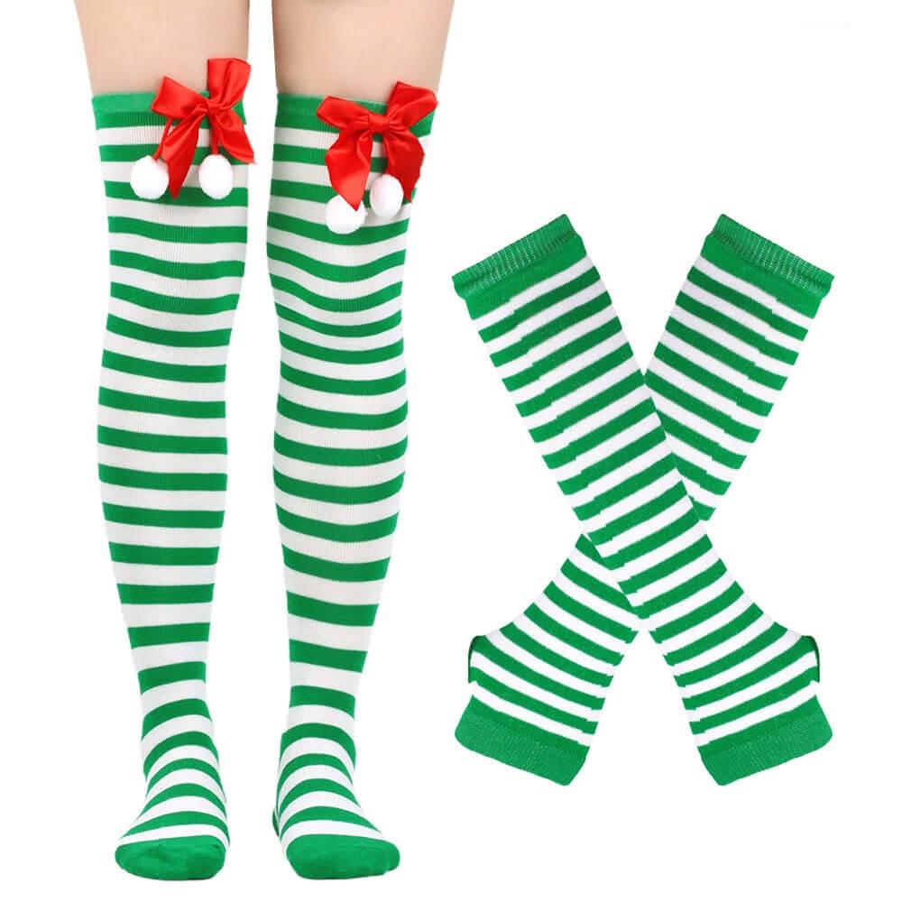 Femboy wear sweet femboy christmas thigh highs and arm warmers set femboy fashion