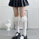 Femboy wear sweet frilly lolita knee high socks