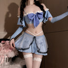 Femboy wear sweet sexy blue lingerie set femboy fashion