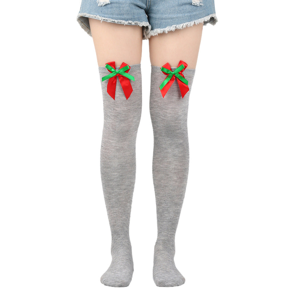 Femboy wear sweet sexy femboy christmas thigh high socks with bow femboy fashion