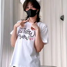 Femboy wear a white cat t shirt