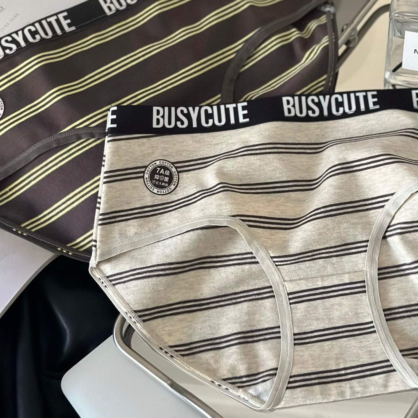 Femboy wear white fashion letter cotton pouch panties