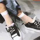 Femboy wear white fishnet short socks set