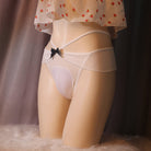 Femboy wear white sweet double strapped hiding gaff panties