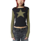 Femboy wear y2k star striped long sleeve tee