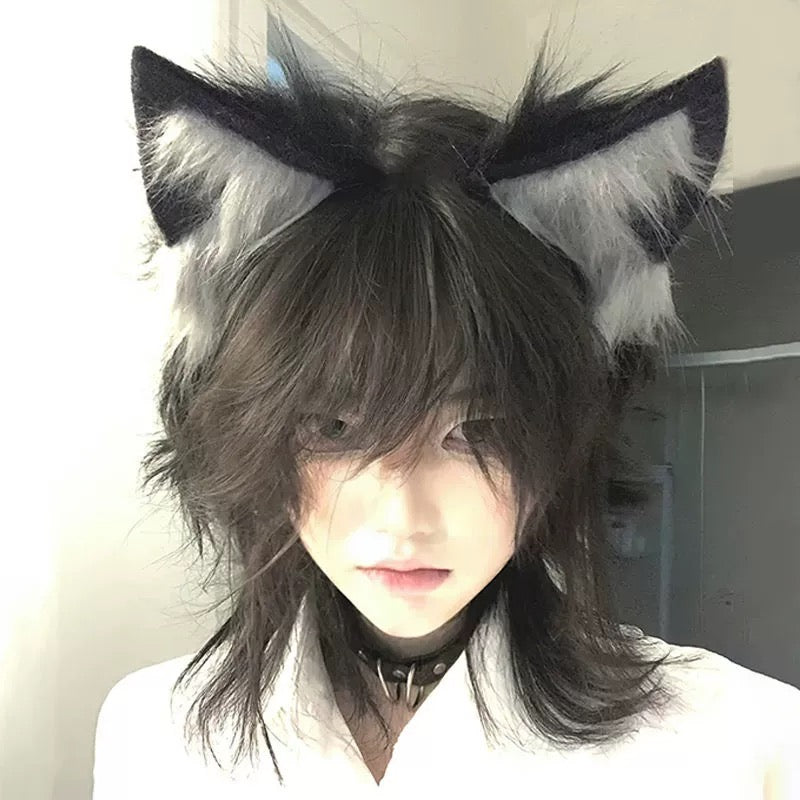 Femboy Wearing a Realistic Cat Ears Headband - Femboy Fashion