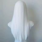 White femboy wig on a mannequin head against a plain background
