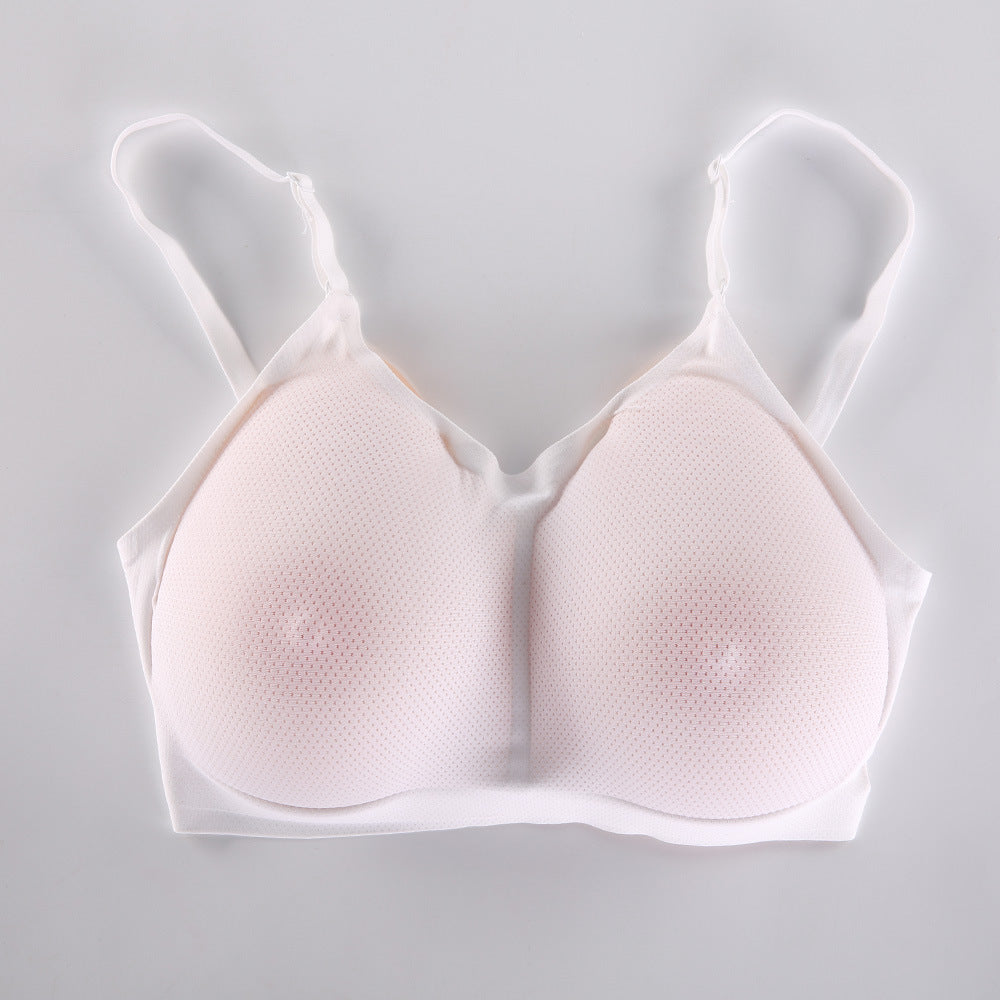 Femboy white silicone breast forms with bra femboy fashion