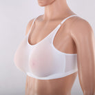 Femboy white silicone breast forms with bra side