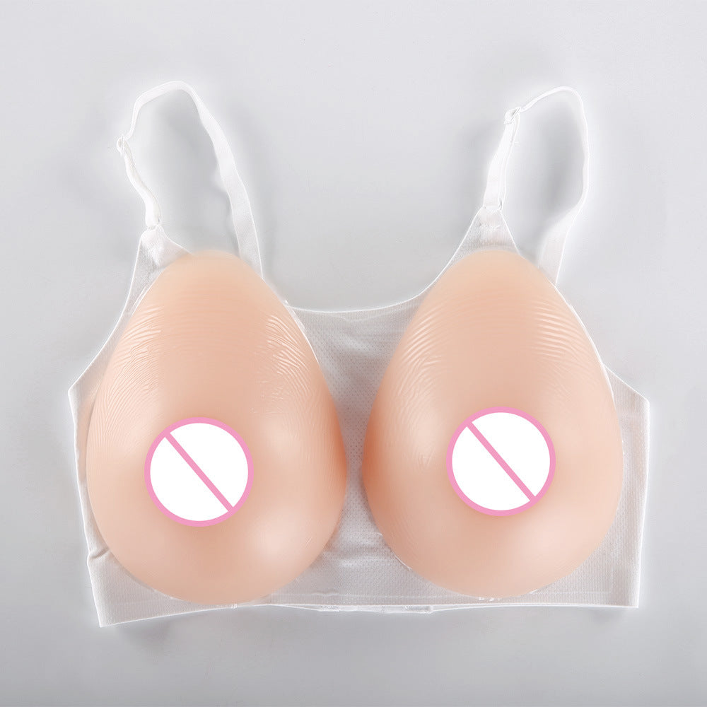 Femboy white sweet silicone breast forms with bra detail