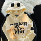 Femboy white yellow cute hoodie with plushies