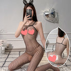 Femboyin sexy crotchless fishnet bodystocking side