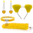 Fox Ears And Tail Butt Plug 4 Piece Set - Yellow - Femboy Fashion