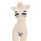 Cute Black Stripe Bikini - Femboy Fashion