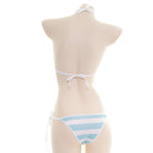 Cute Blue Stripe Bikini Back - Femboy Fashion