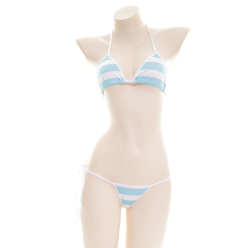 Blue Cute Stripe Bikini - Femboy Fashion