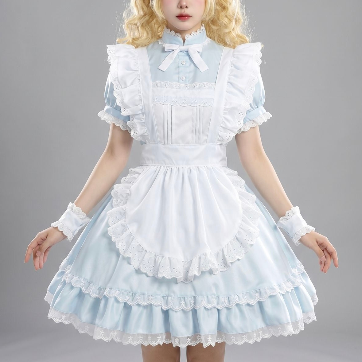 Blue And White Maid Dress - Femboy Fashion