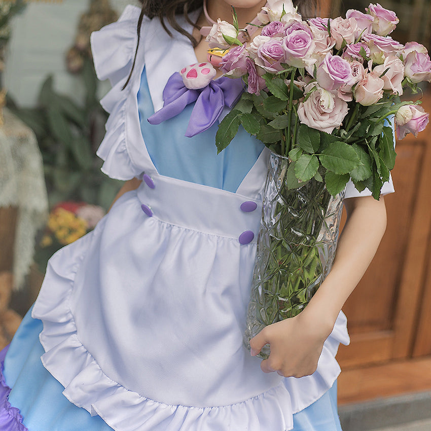 Blue And White Maid Dress - Femboy Fashion