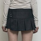 Low Waist Grey Irregular Mini Skirt - Femboy Fashion