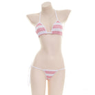 Cute Pink Stripe Bikini - Femboy Fashion