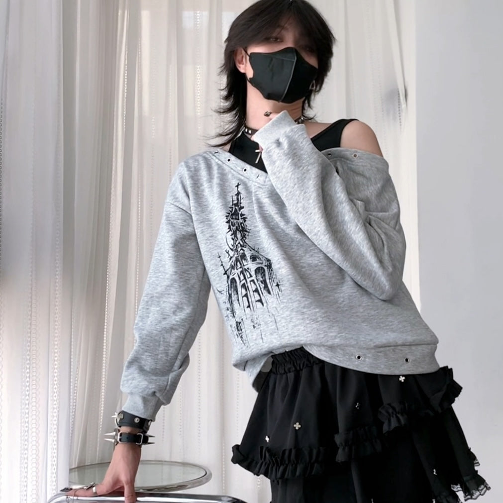 Dark Gray Bow Hoodie - Femboy Fashion