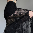 Goth Lace Maxi Skirt Black - Femboy Fashion