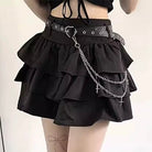 Gothic Black Cake Skirts - Femboy Fashion