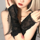 Femboy Gothic Black Fingerless Lace Gloves - Femboy Fashion